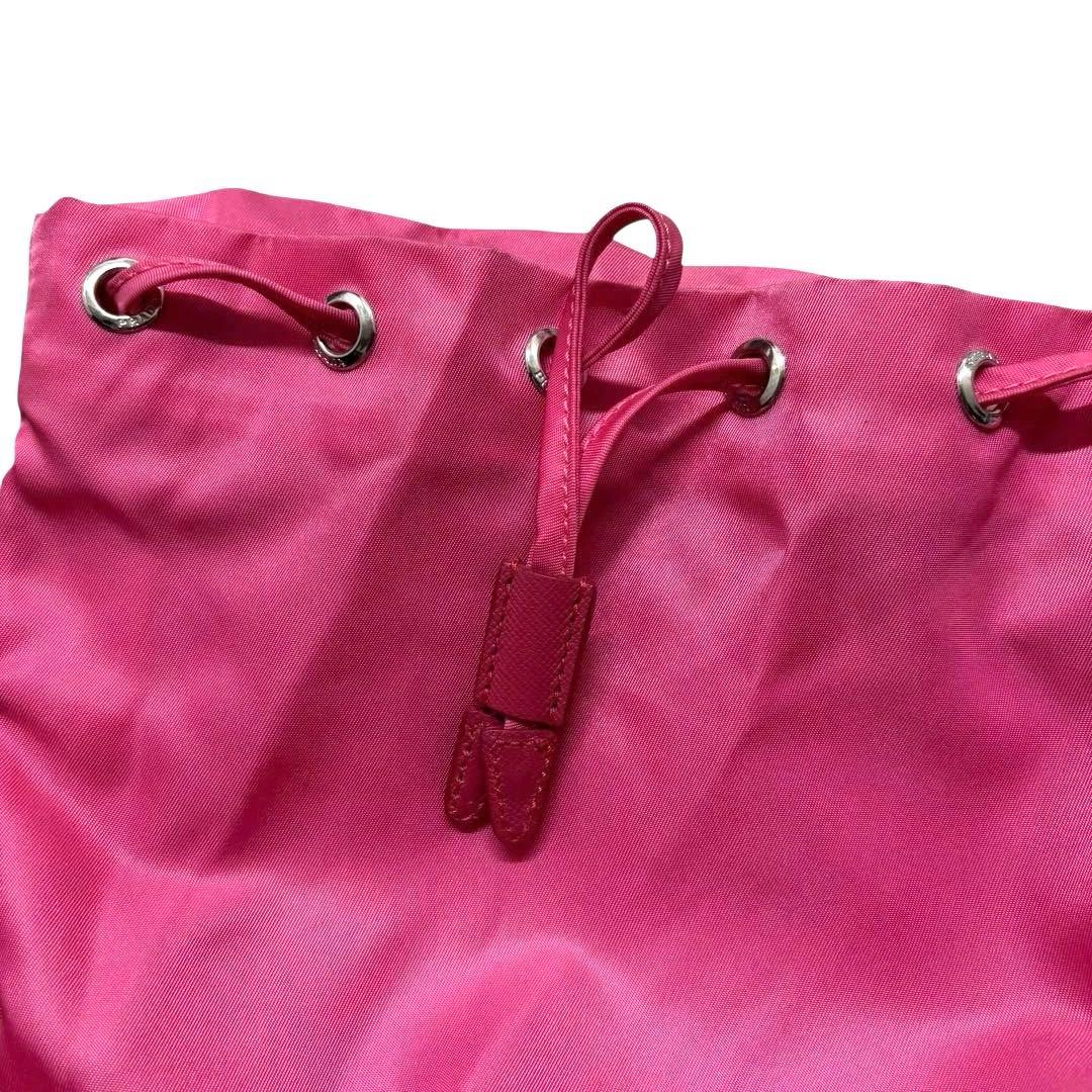 【美品】PRADA プラダ 巾着ポーチ ピンク 希少　人気色