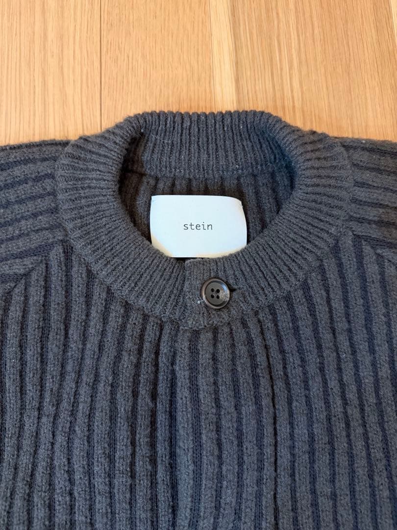 トップス stein THICK WALE RIB CREW NECK CARDIGAN