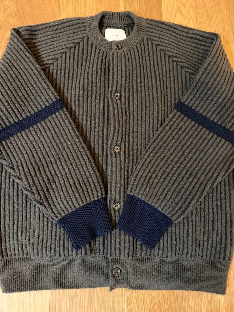 トップス stein THICK WALE RIB CREW NECK CARDIGAN