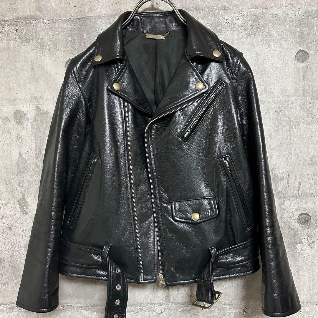 140 beautiful people ダブルライダース 黒 牛革 ブラック