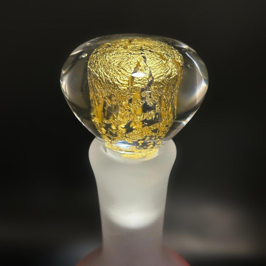 藤田潤 工芸ガラス 手吹 金彩 デカンタとグラス セット 合計3点