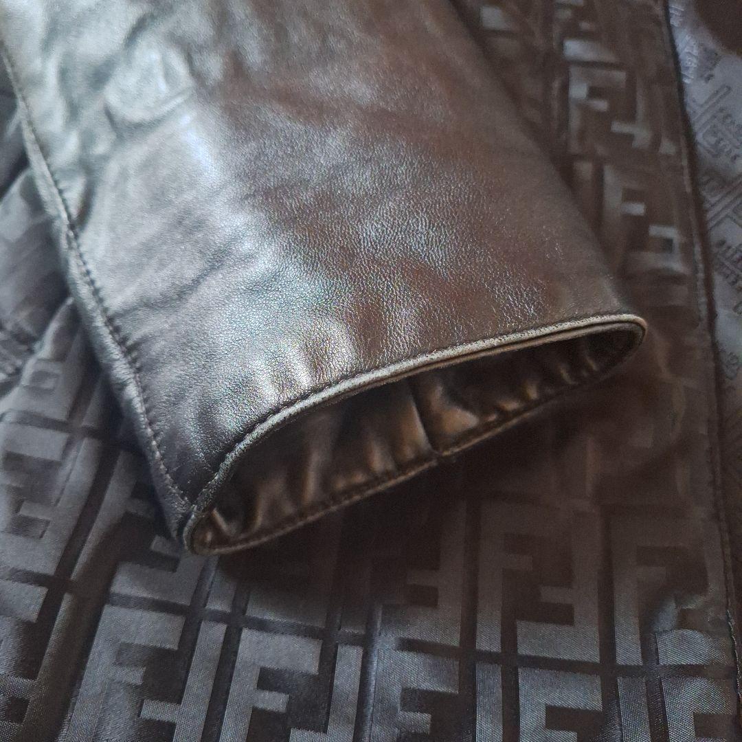 FENDI レザー ジャケット 38 ブラック