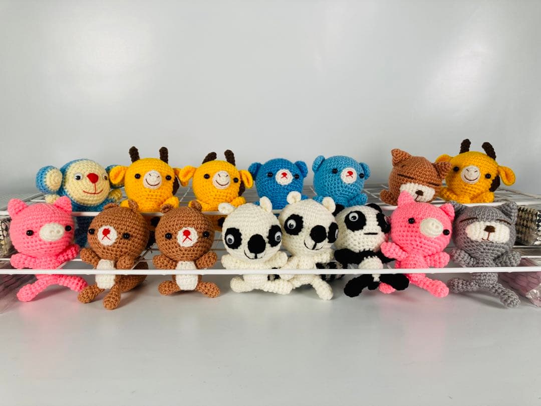 編みぐるみ　動物　まとめ売り 15人 セット売り　美品