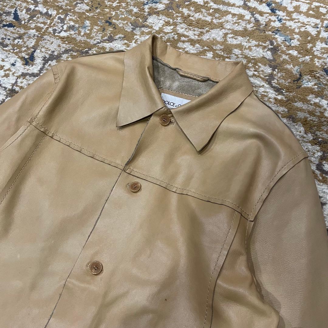 90s Dolce & Gabbana　Nappa Leather Jacket