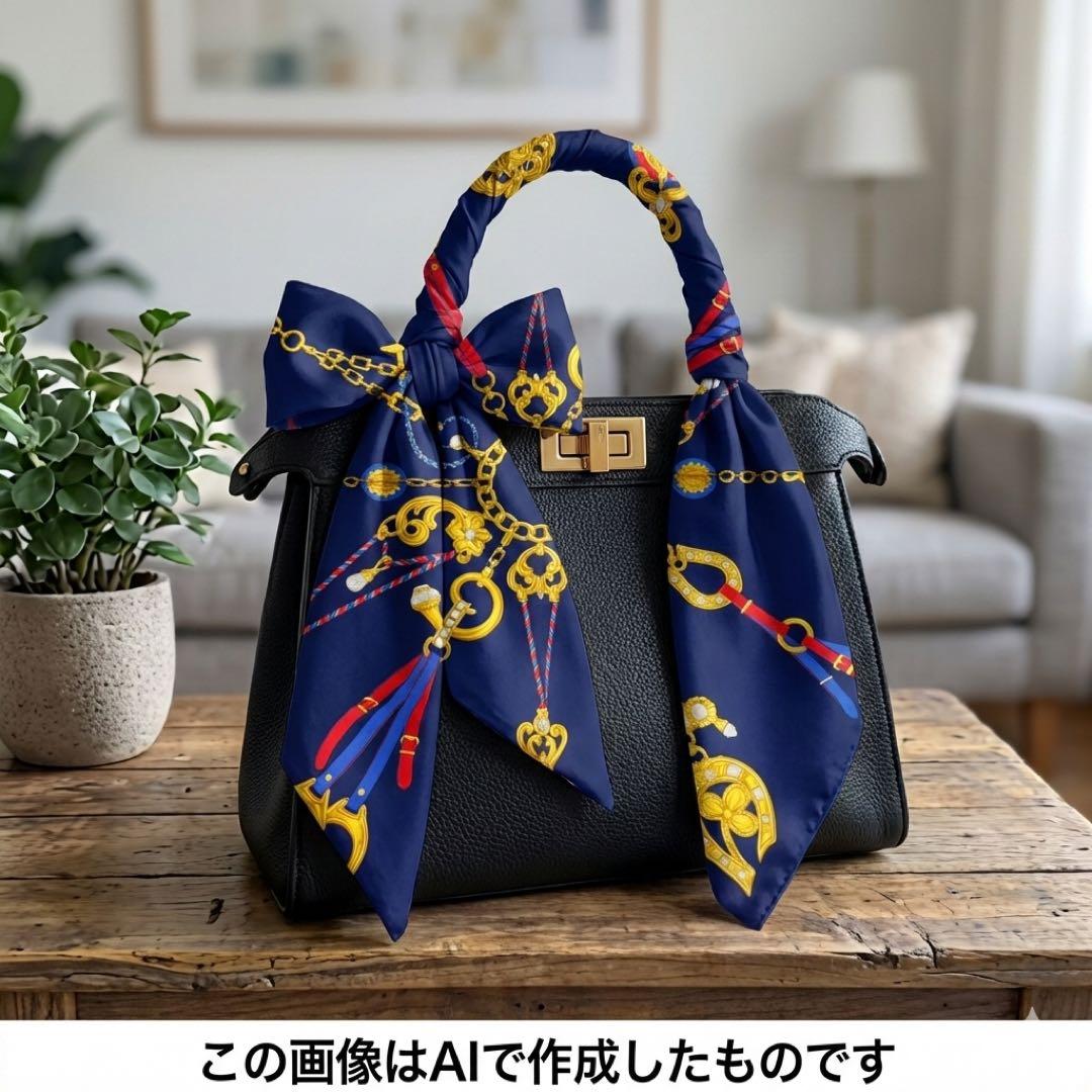 セリーヌ 大判スカーフ 総柄 CELINE ネイビー