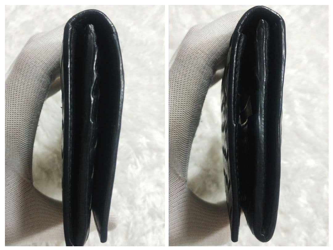 美品　ボッテガヴェネタ　長財布　イントレチャート　二つ折り　ケース付き　黒