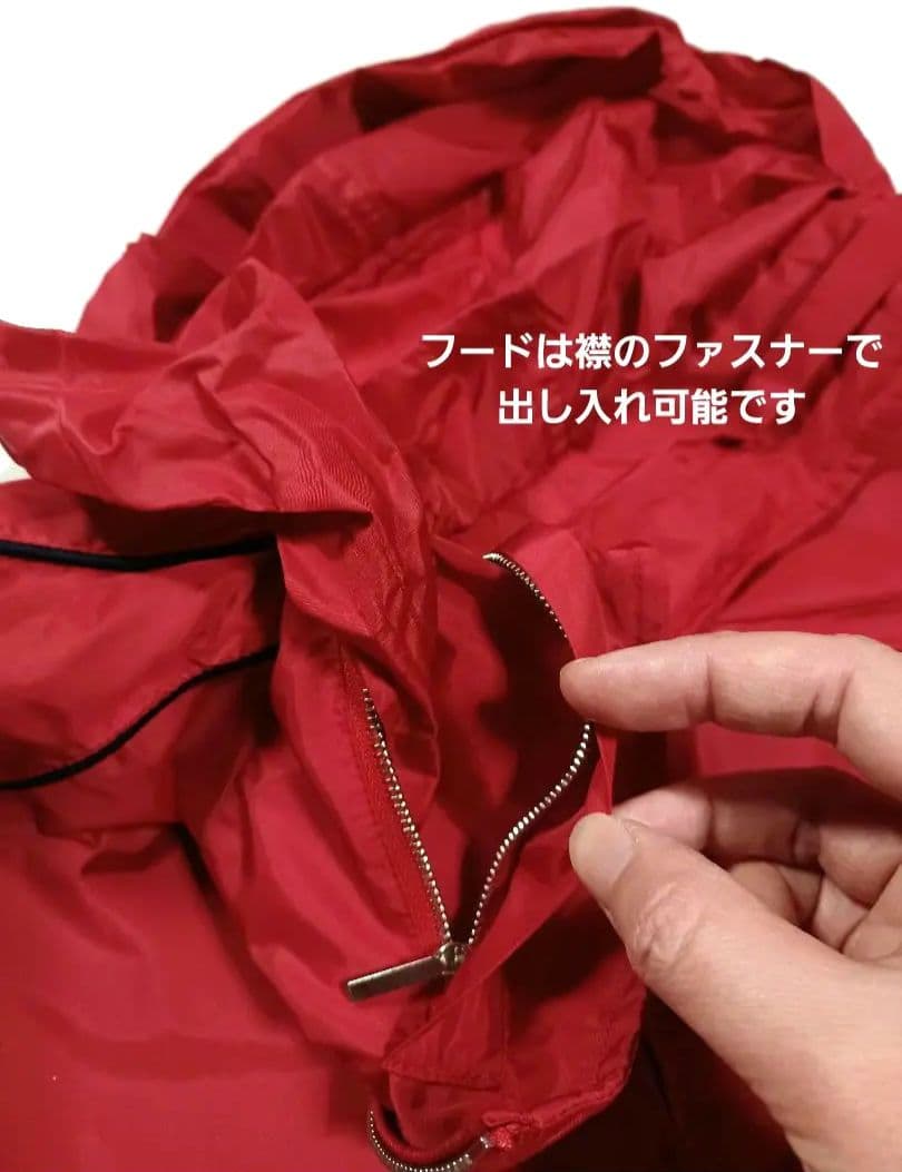 美品■パーリーゲイツ フード付 撥水 裏メッシュ ジャケット レッド メンズ 3