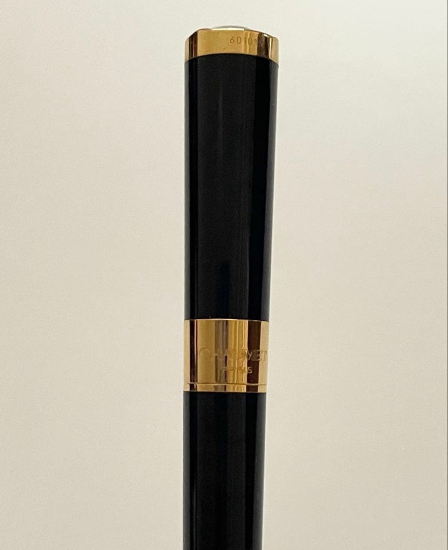 ショーメ Chaumet ロゴ 万年筆 筆記具 白蝶貝 ネイビー レディース