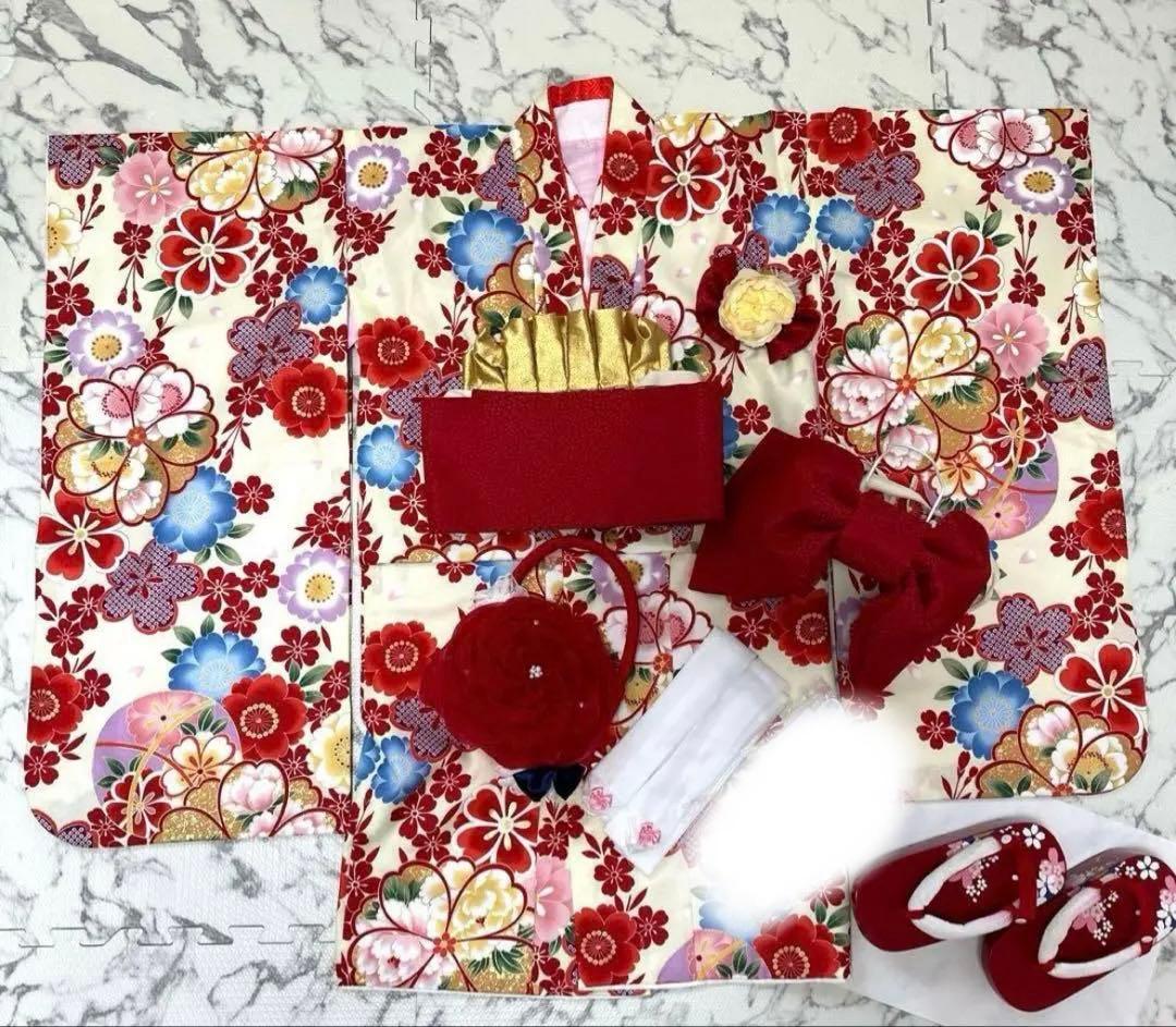 七五三着物フルセット 7歳 京都瑠璃雛菊　女の子