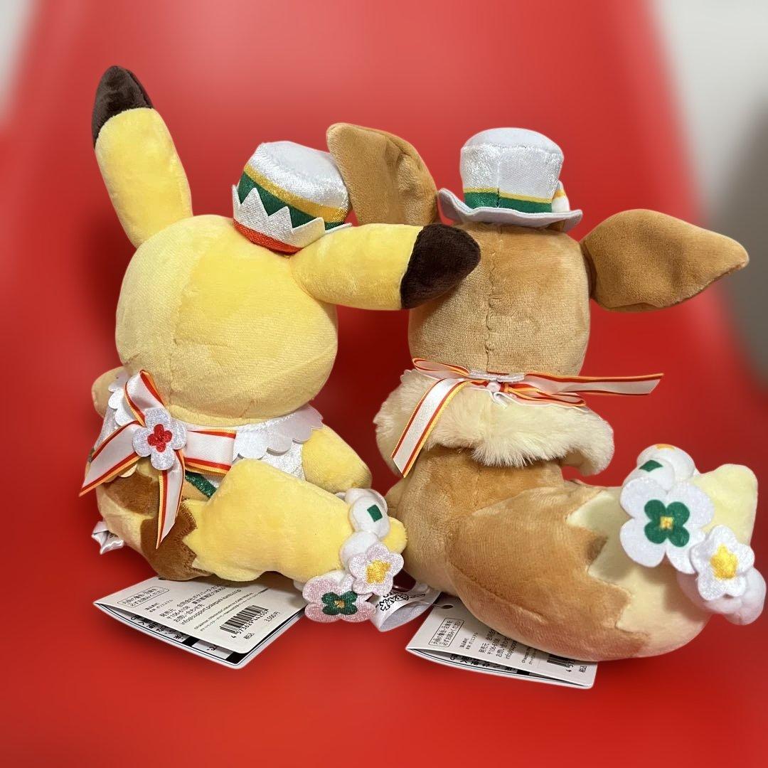 ポケパークカントー 限定 ピカチュウ イーブイ ぬいぐるみ　カーニバル衣装　オス
