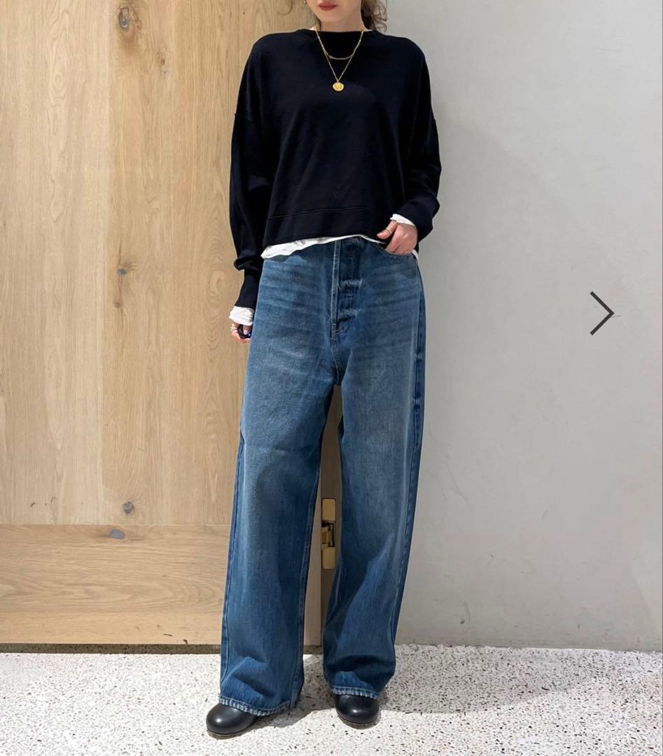 【美品】カレンソロジー ファインウールバックリボンプルオーバー ネイビー