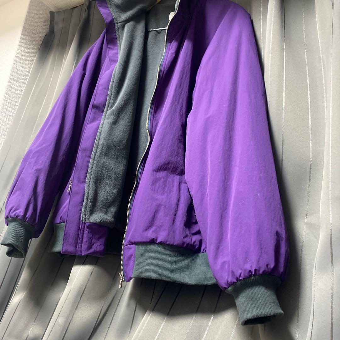ジャケット・アウター URU NYLON FLEECE ZIP UP BLOUSON PURPLE