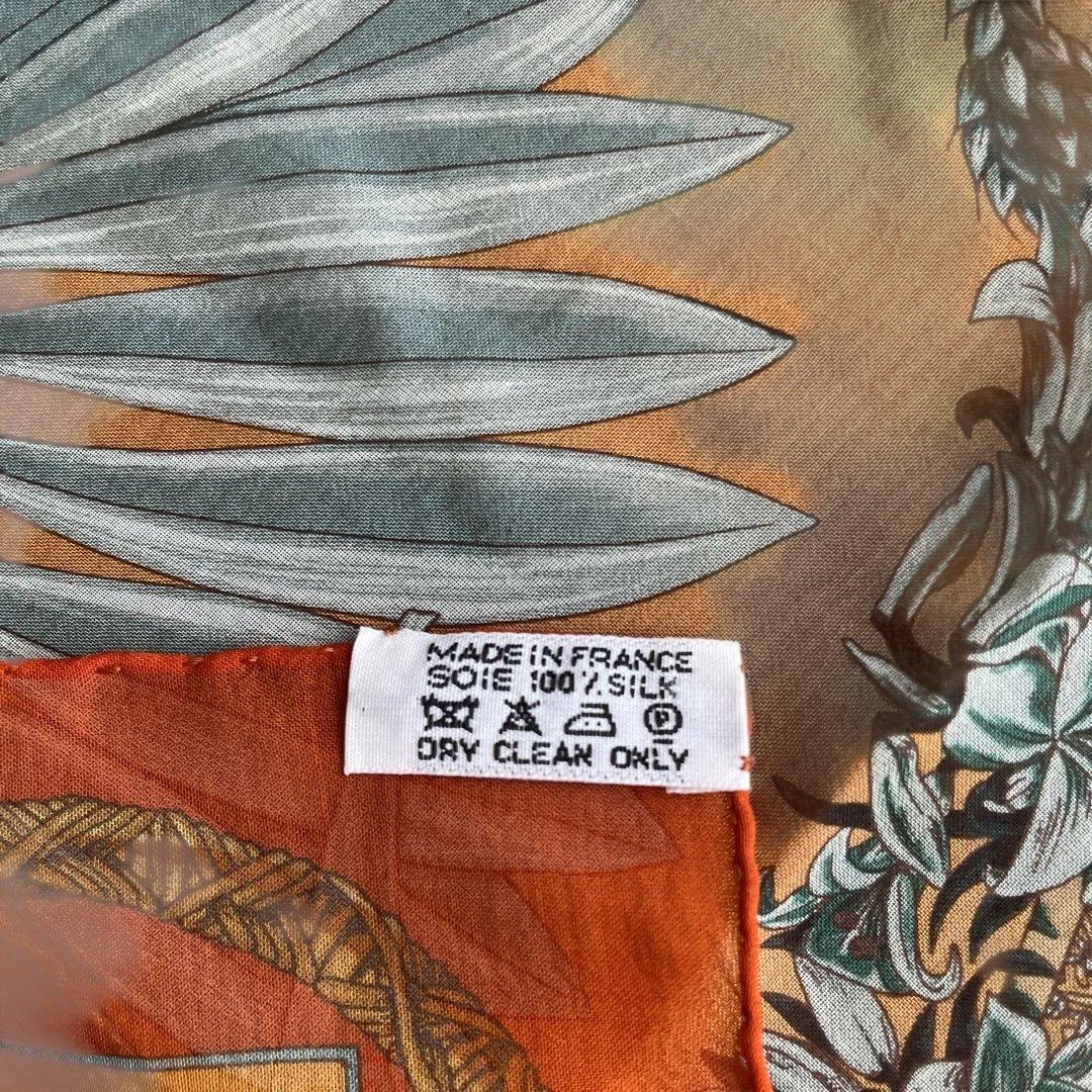 HERMESエルメスカレ45AMOURS 愛 シルクスカーフ フラワー美品