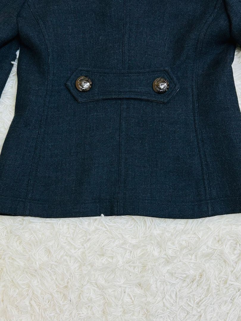 Burberry Blue Label ファー付ウールコート40ナポレオンコート