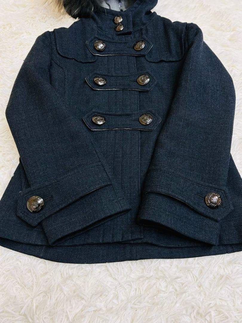 Burberry Blue Label ファー付ウールコート40ナポレオンコート