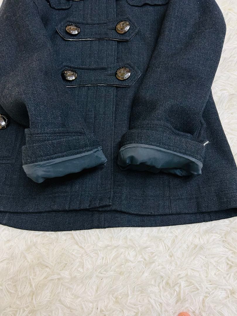Burberry Blue Label ファー付ウールコート40ナポレオンコート