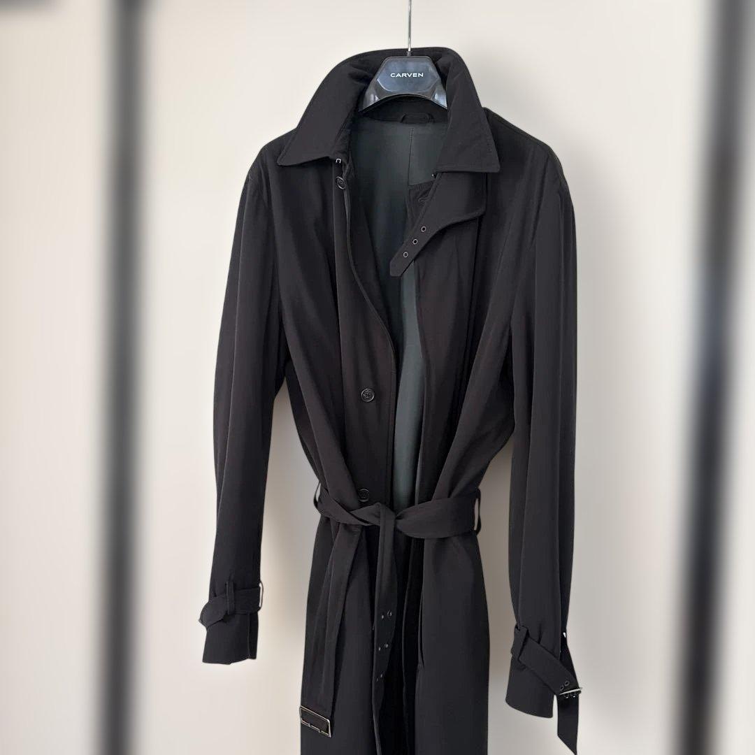 ダンヒル dunhill ブラック ロングコート ハイネック 中綿入り