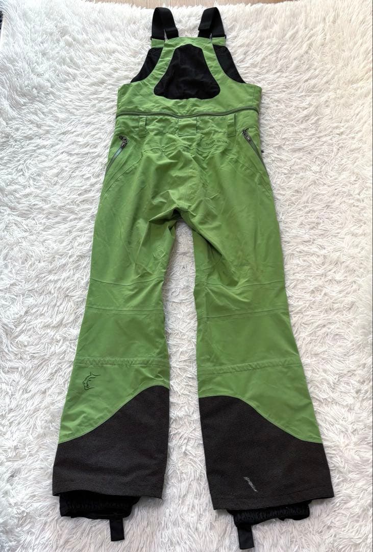 Teton bros ビブパンツ スノボ グリーン シェルパンツ 防風