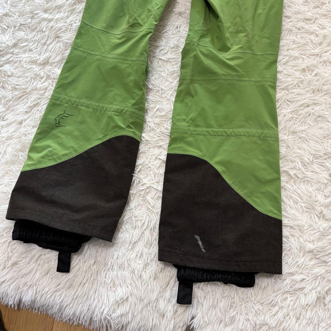 Teton bros ビブパンツ スノボ グリーン シェルパンツ 防風