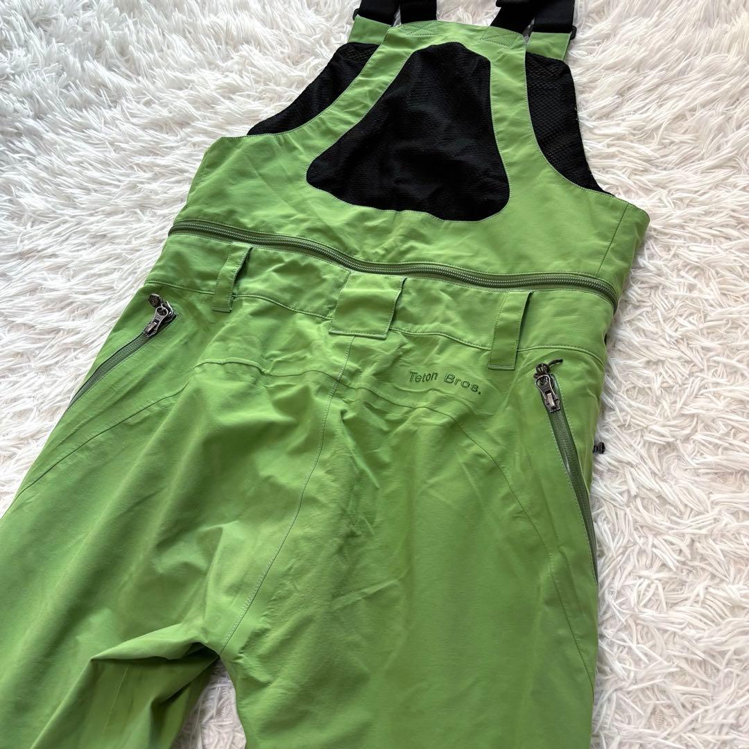 Teton bros ビブパンツ スノボ グリーン シェルパンツ 防風
