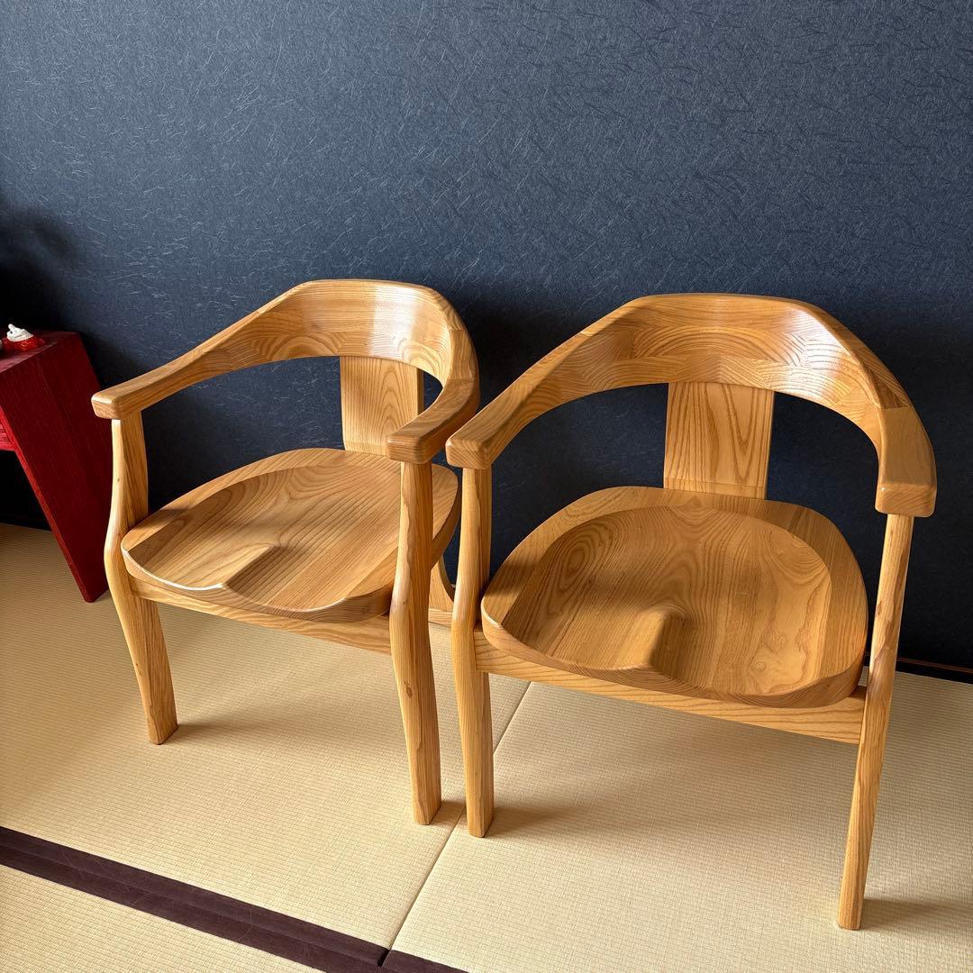 ナチュラルウッド アームチェア　大川家具　1脚
