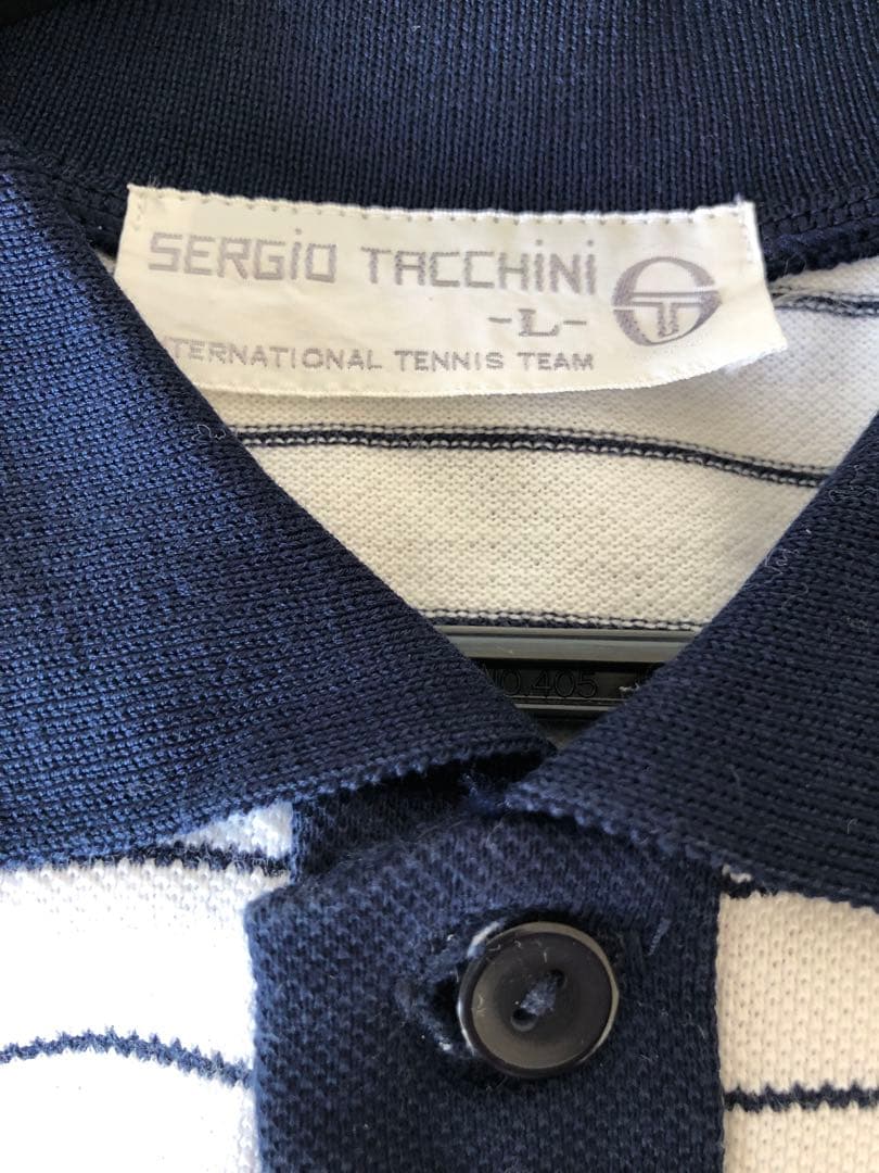Sergio Tacchini ポロシャツ Lサイズ ストライプ