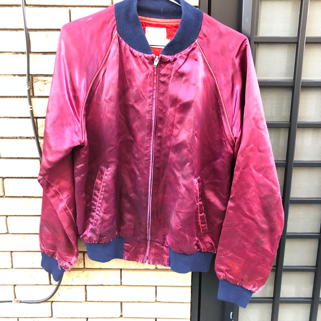 USメイド　ヴィンテージミッキーマウス スカジャン ワインレッド