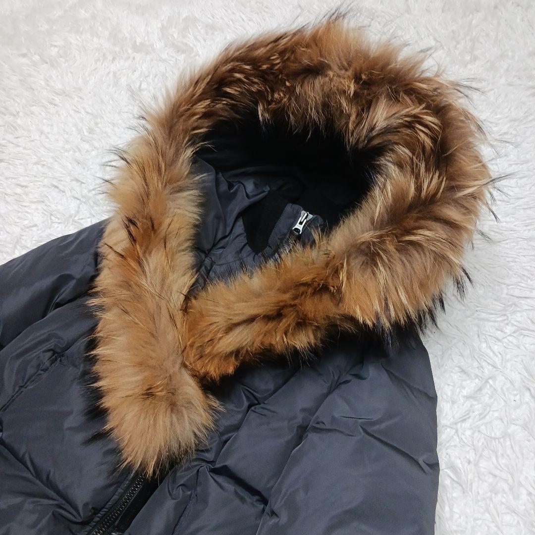 ✨美品✨マッカージュ　アシンメトリージッパー　ケイ　ファー付きフード　M