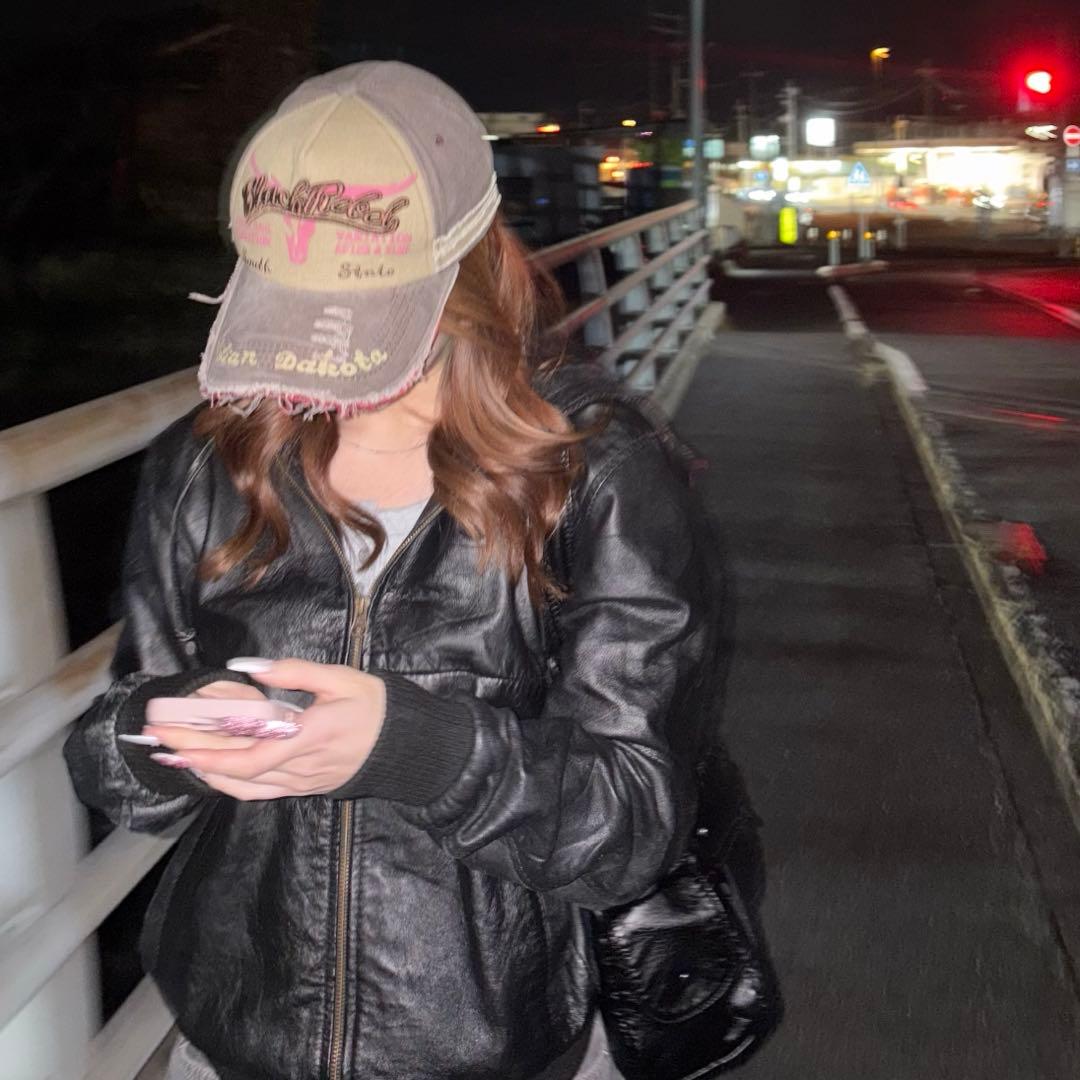 ジャケット・アウター vintage realleather jacket / hood jacket