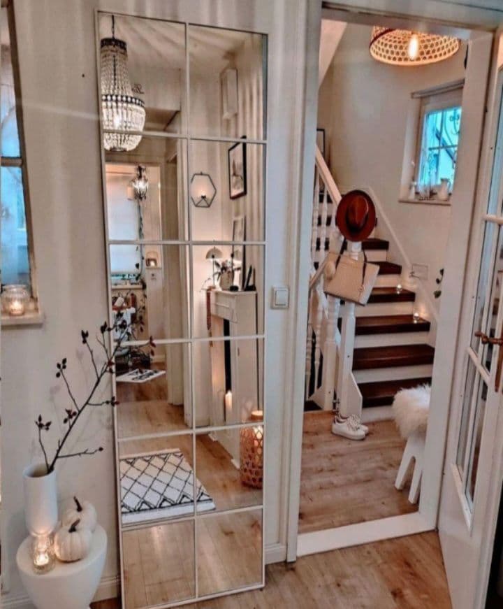 格子　ミラー　壁掛けミラー　大型ミラー　鏡　9枚