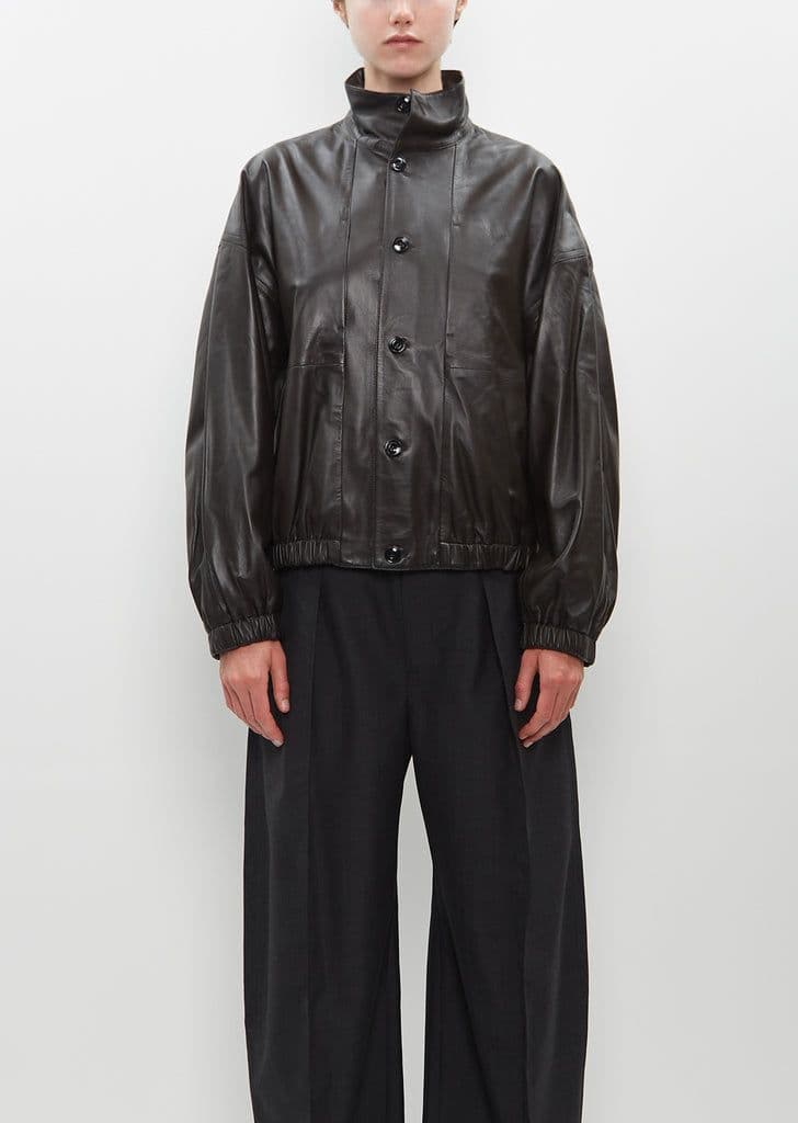ジャケット・アウター LEMAIRE stand collr leather blouson