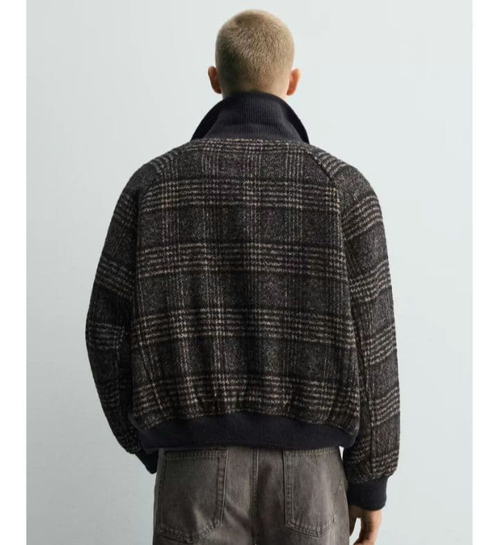 完売品 ZARA リブ襟切り替えジャケット M