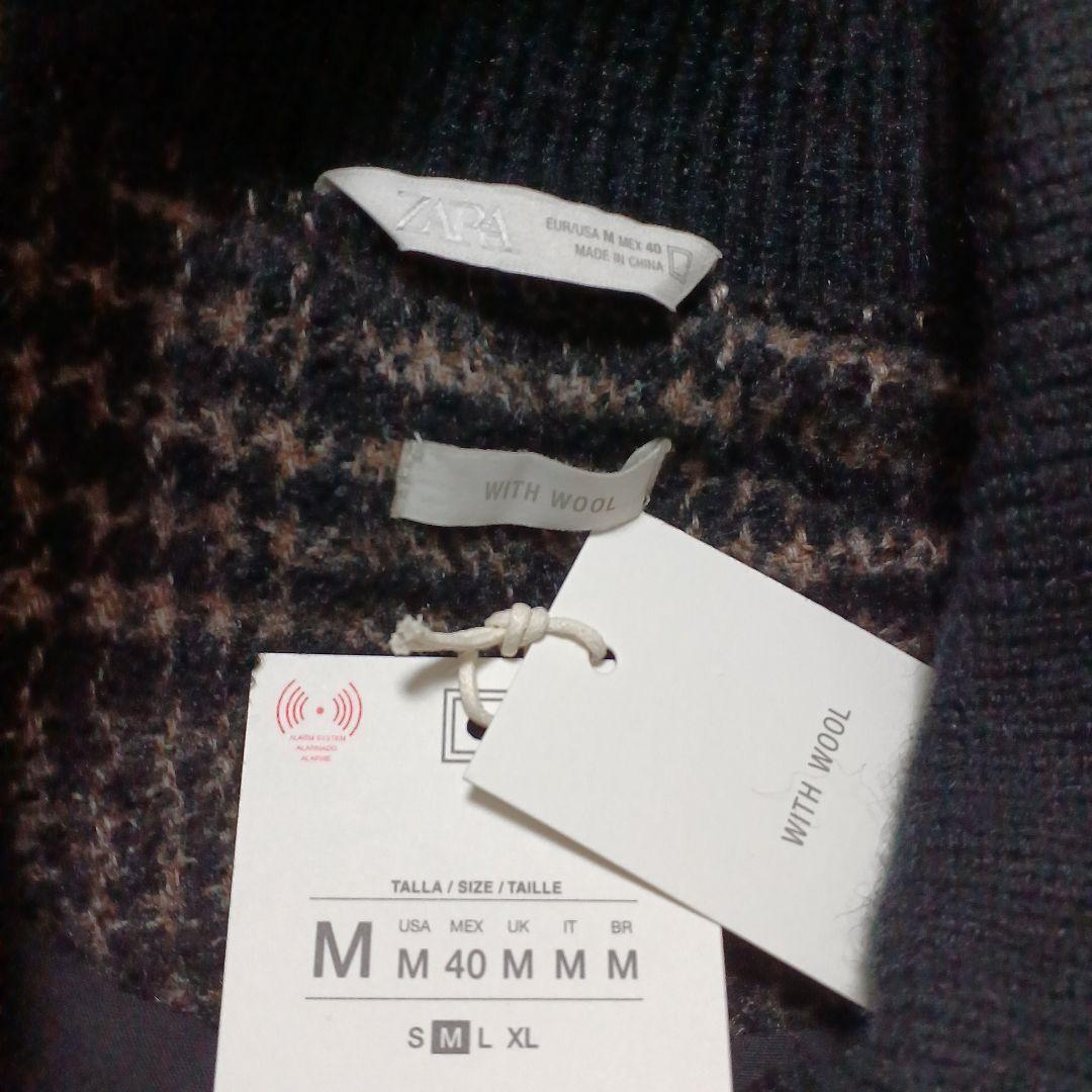 完売品 ZARA リブ襟切り替えジャケット M