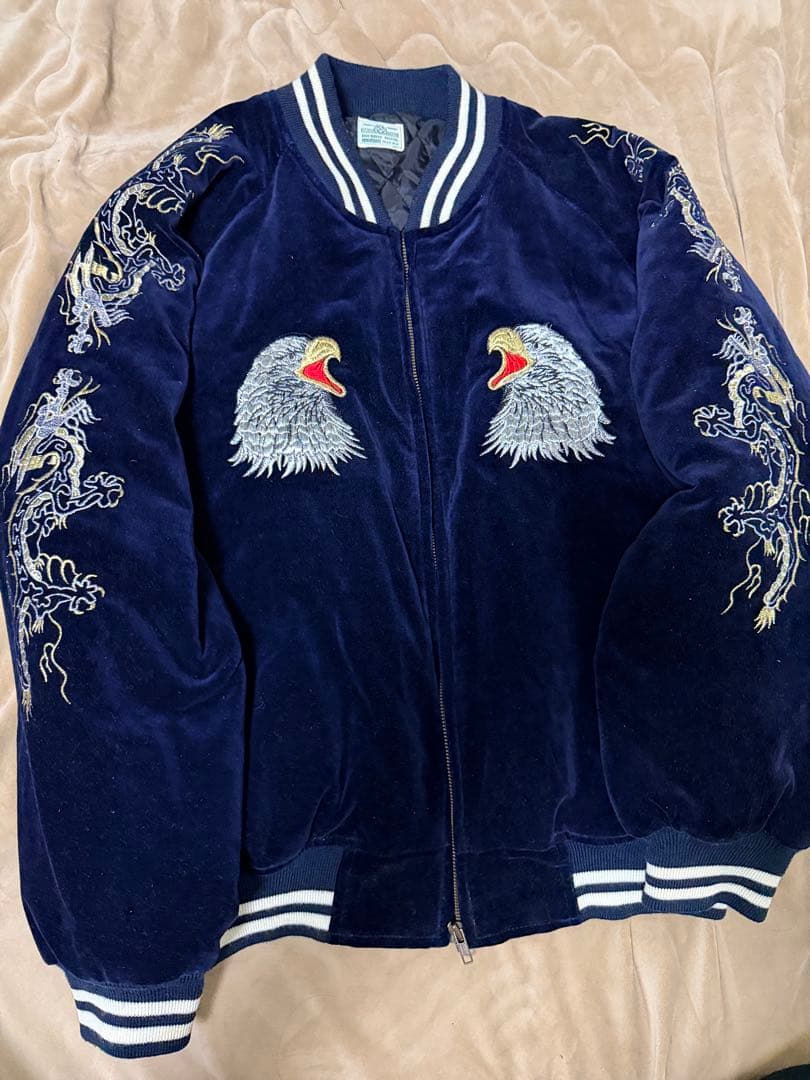 vintage 90s 別珍 BOURBON HOUSE 鷲 龍 日本スカジャン