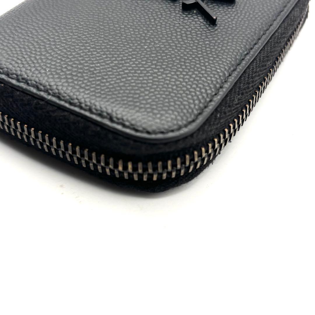 サンローラン ケース YSL カサンドラ ブラック ラウンドファスナー