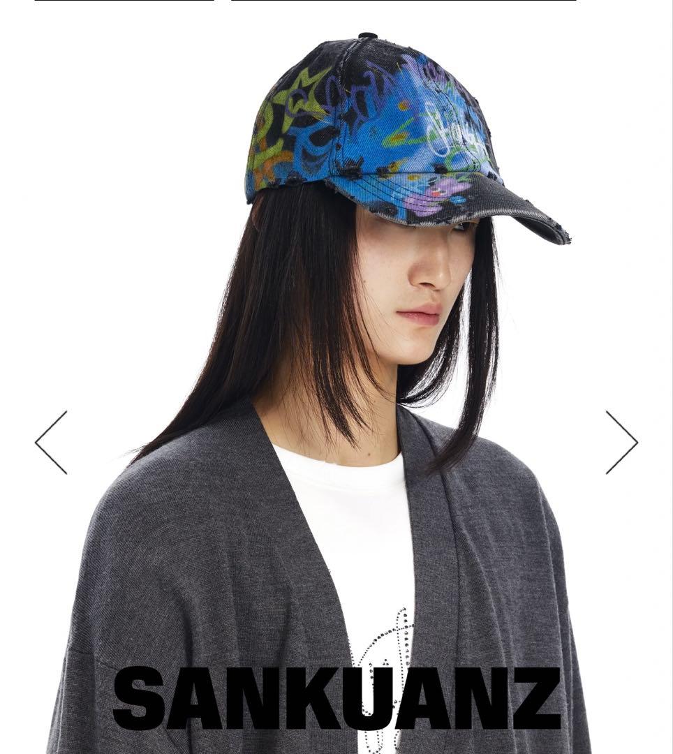 帽子 SANKUANZ PRINT DENIM BASEBALL CAP