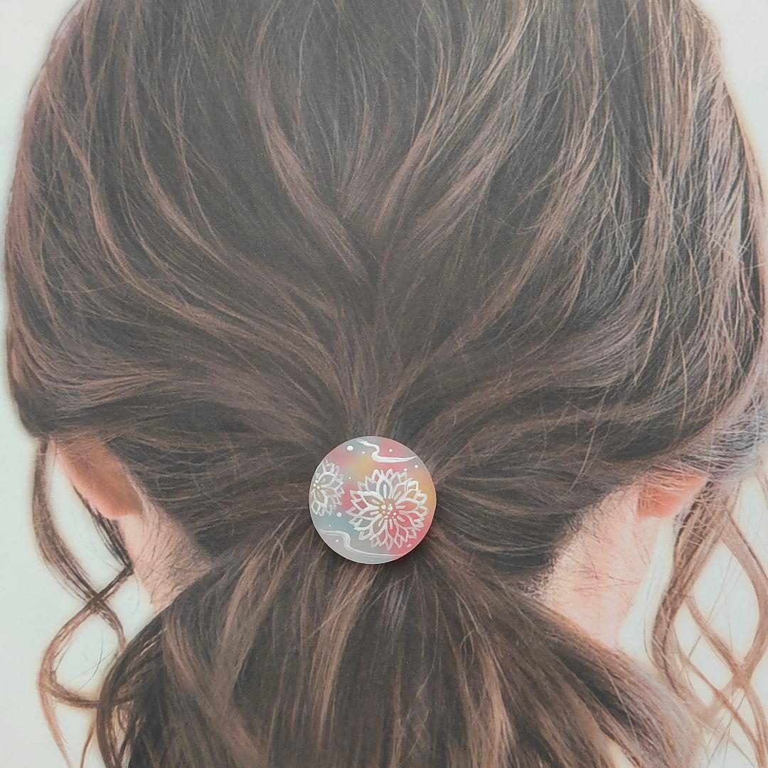 【847】ハンドメイド　レジン　ヘアゴム　ポニーフック