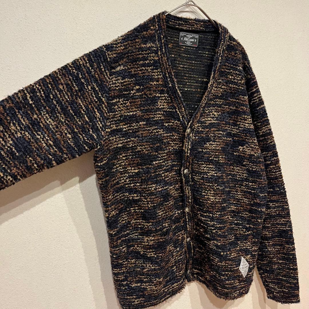 【美品】THE CRIMIE ブークレ ウール マルチカラー カーディガン