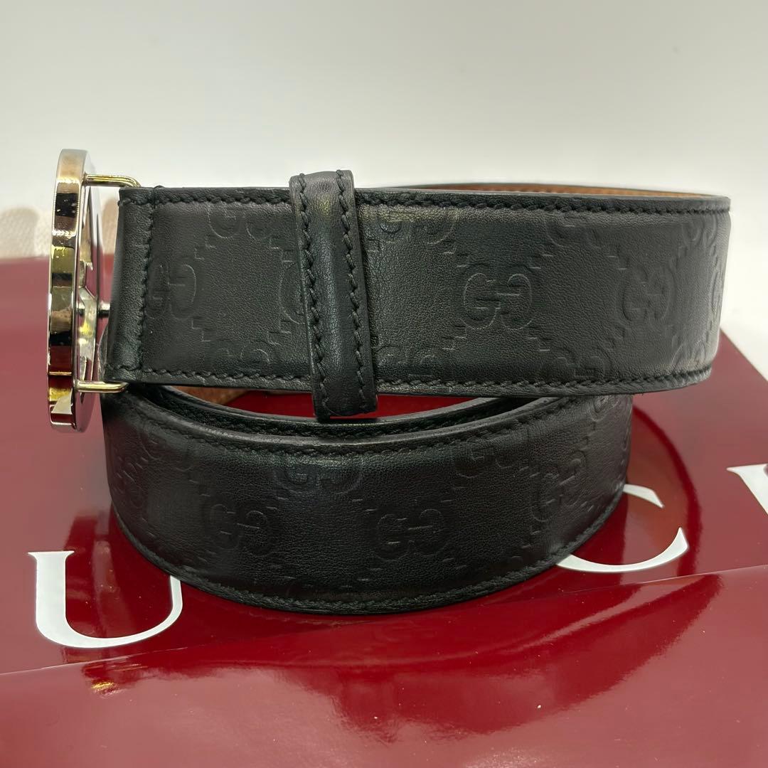 GUCCI☆インターロッキングGシマレザーベルト