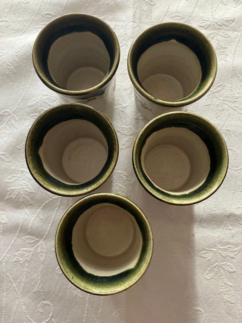 未使用❤️織部焼 茶碗蒸し 蓋付き椀 一口椀 5脚セット
