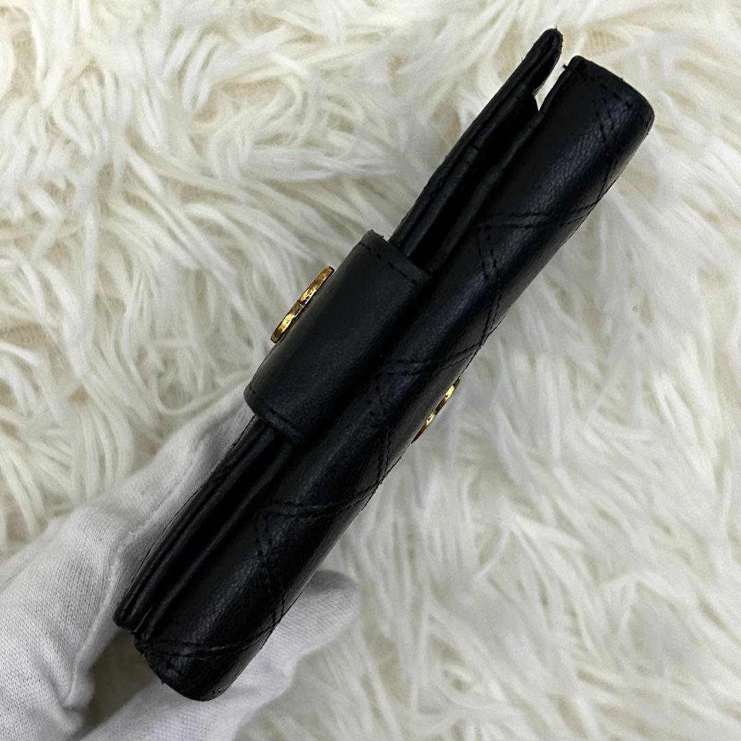CHANEL シャネル ココマーク ビコローレ 二つ折り財布 ブラック