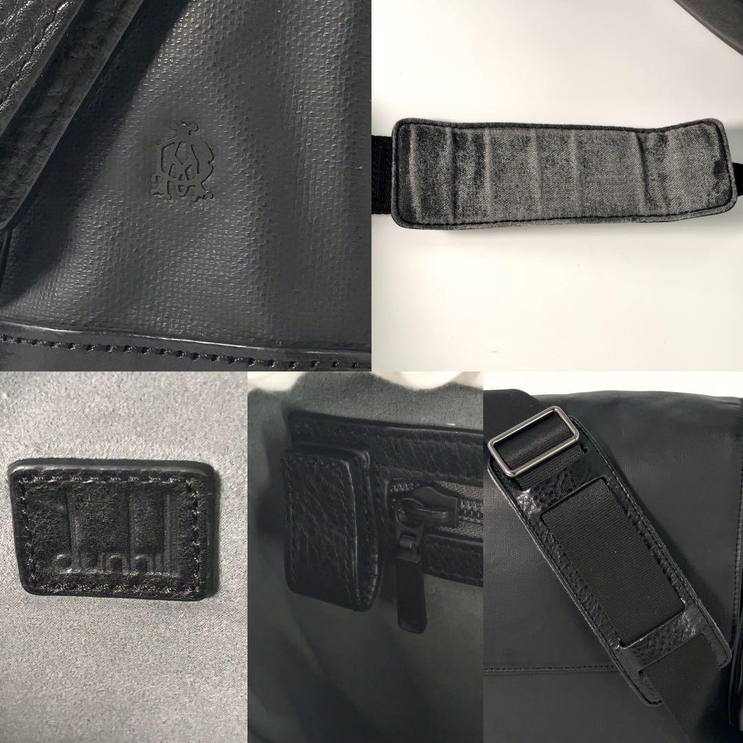 【美品】dunhill ダンヒル　ショルダーバッグ　メッセンジャー　レザー　総柄