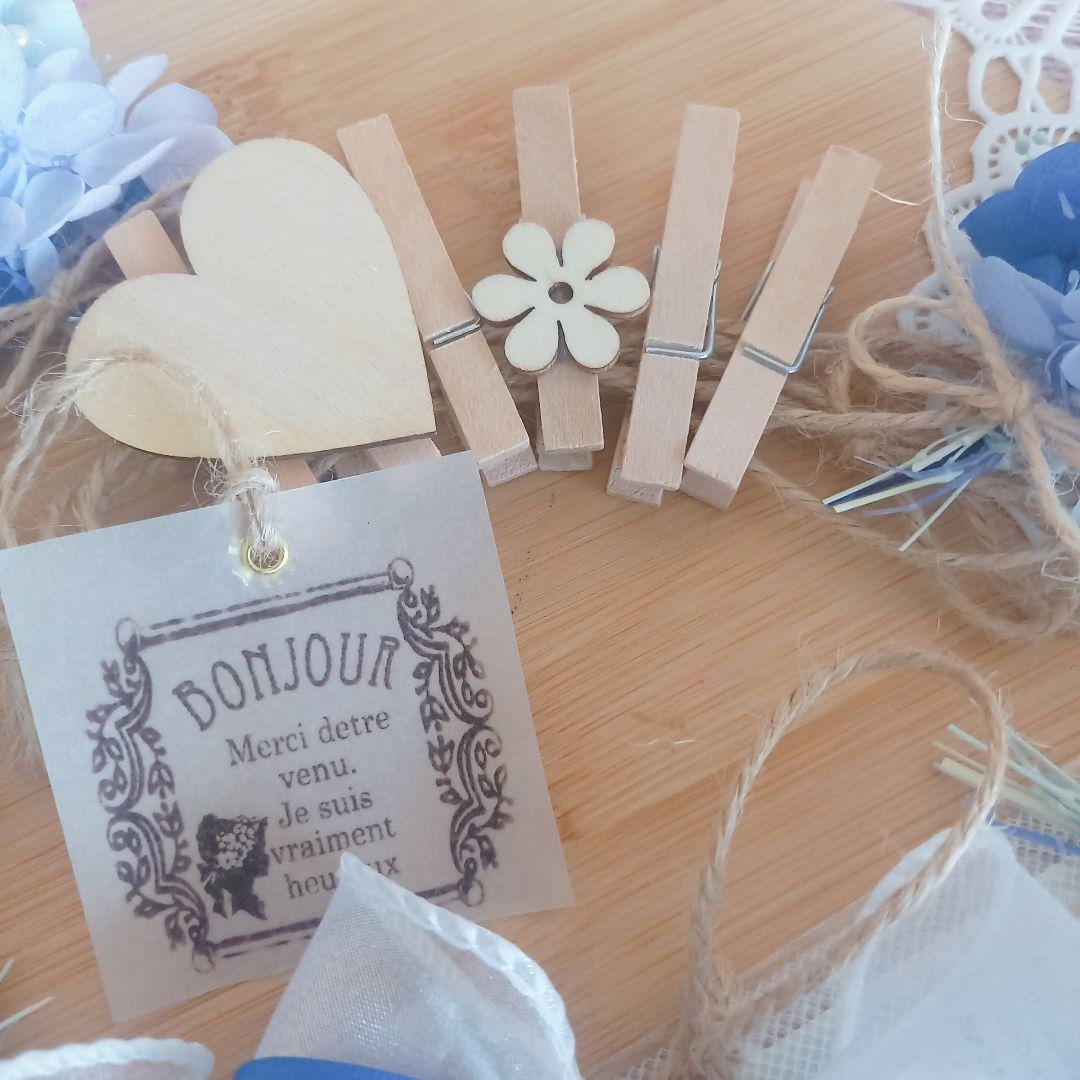 No27 ホワイト＆ブルー 爽やかマリンカラーフラワーガーランド⸜❤︎⸝‍