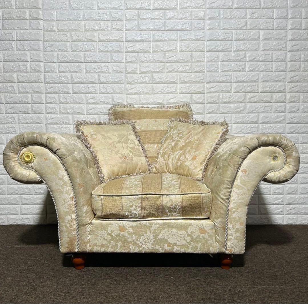 イタリア製 高級ソファ 1人掛け アンティーク 姫系 おしゃれ