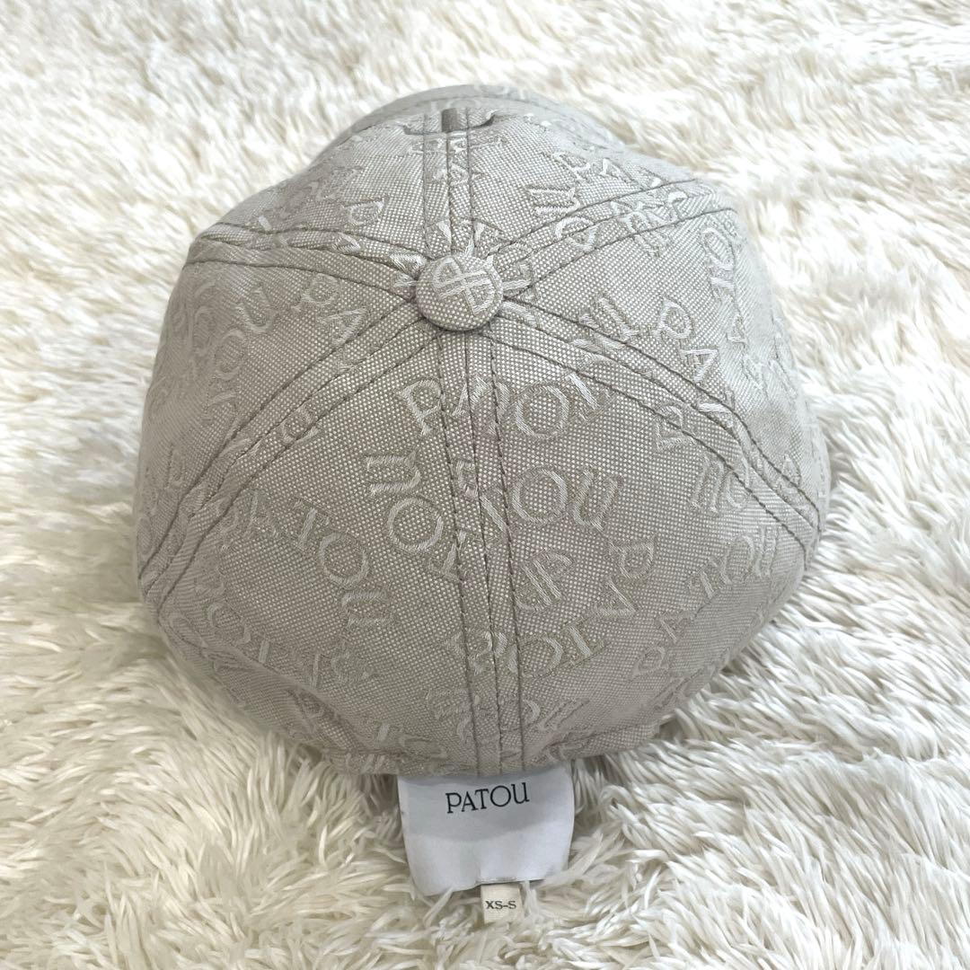 レア✨美品✨PATOU ベースボールキャップ　シグネチャ　総柄　刺繍　ベージュ