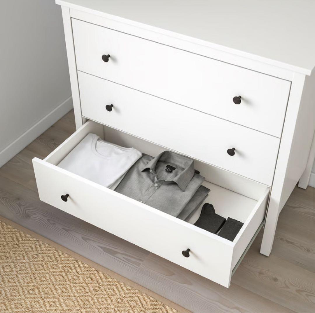 IKEA KOPPANG 3段チェスト　木製　 ホワイト　(滋賀県内のみ)