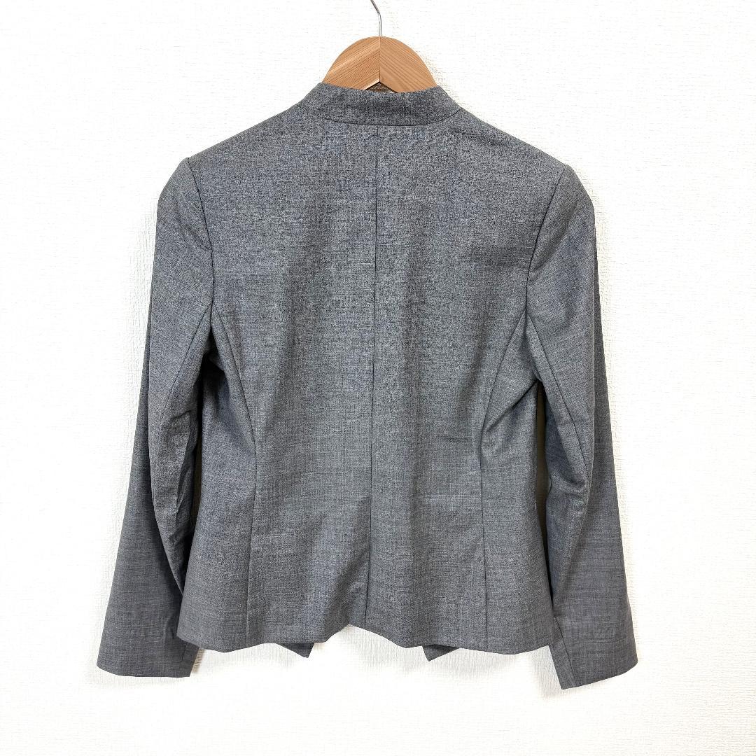 美品 theory luxe スーツ上下 ノーカラーJK36 下38 グレー