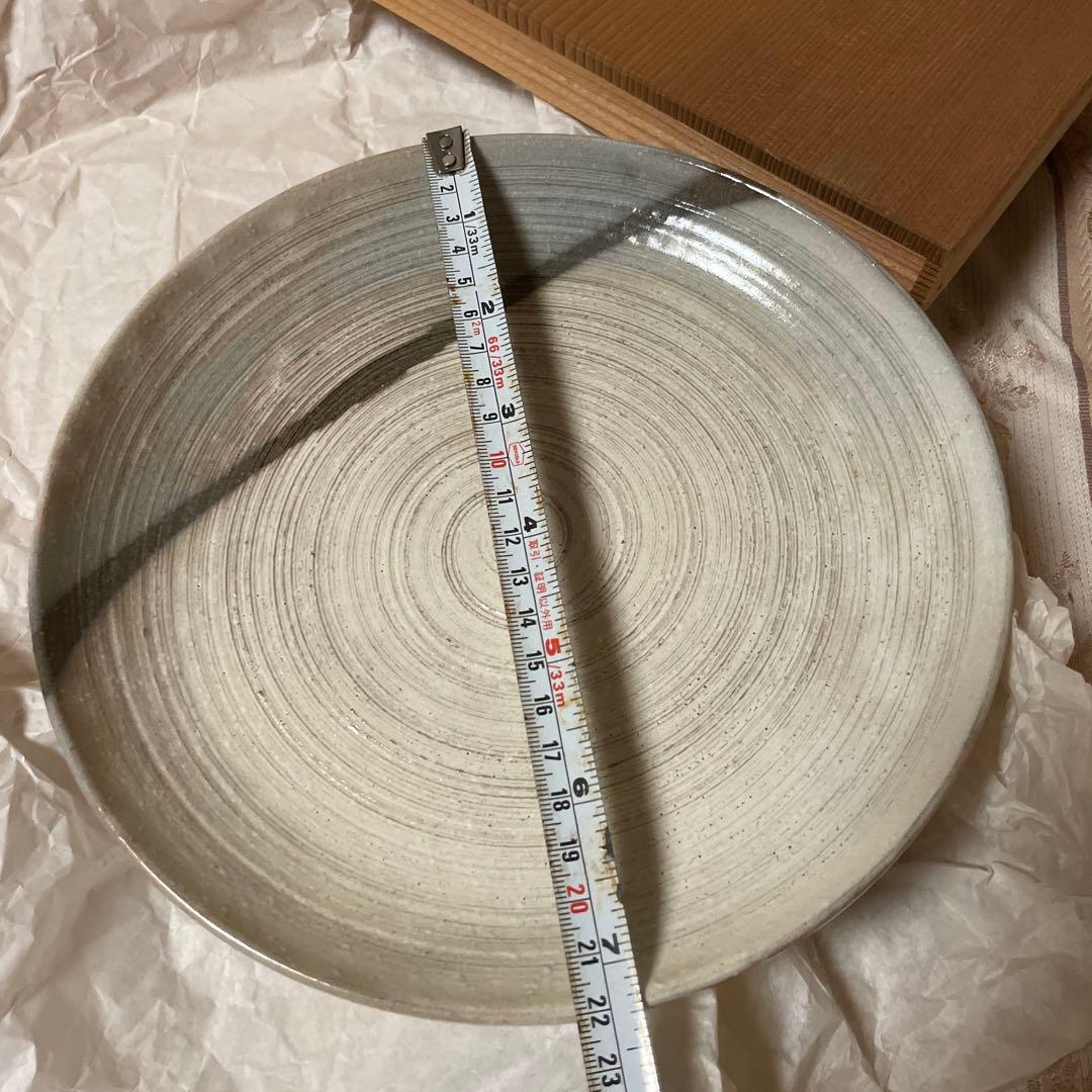 陶器皿 渦巻き模様　木箱付き