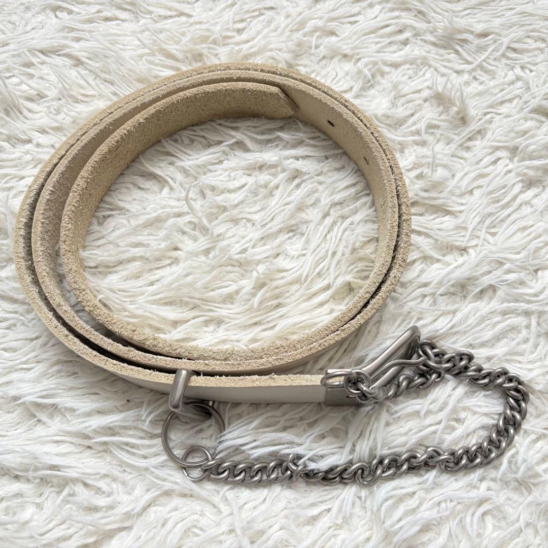 COMME des GARCONS HOMME PLUS チェーン付きベルト　白