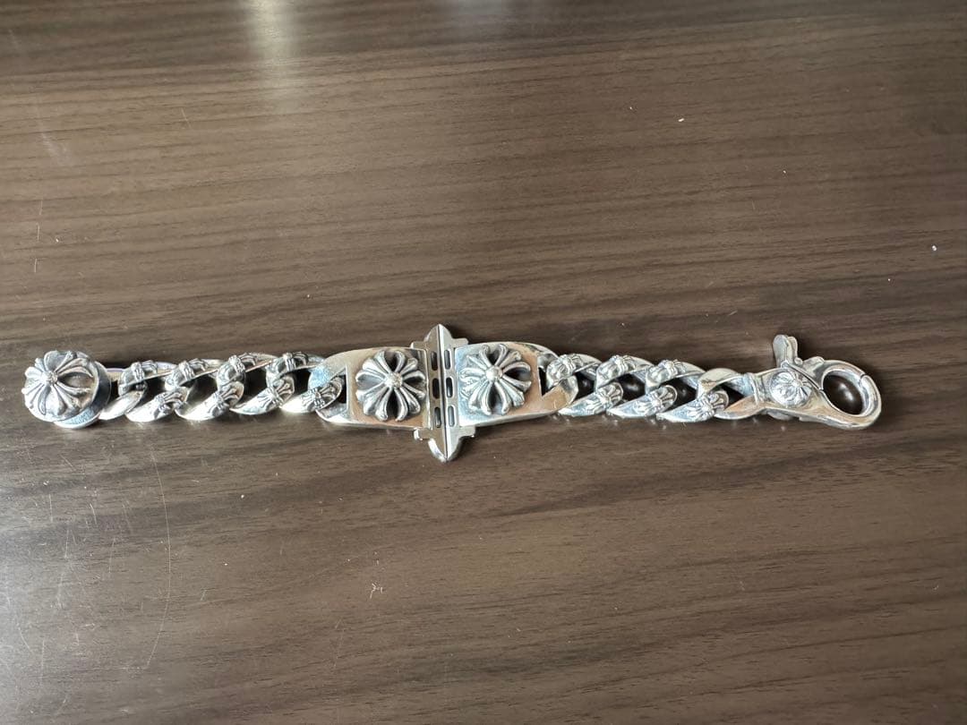 シルバー フラワーモチーフ チェーンブレスレット